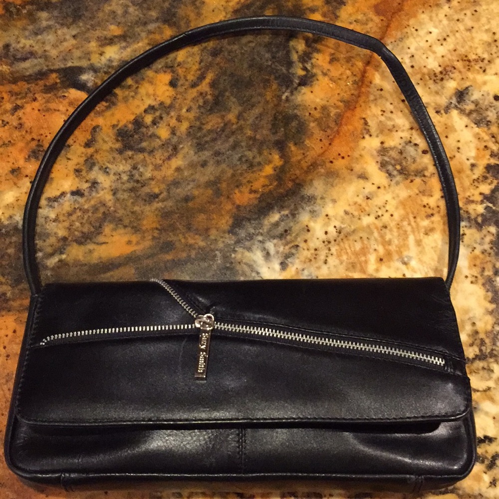 Suzy Smith thin/flat 100% leather faux zipper trim